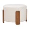 Baxton Studio Finlay Modern Japandi Cream Boucle Fabric and Walnut Brown Finished Wood Ottoman Footstool 242-13435-ZORO - alternate 1